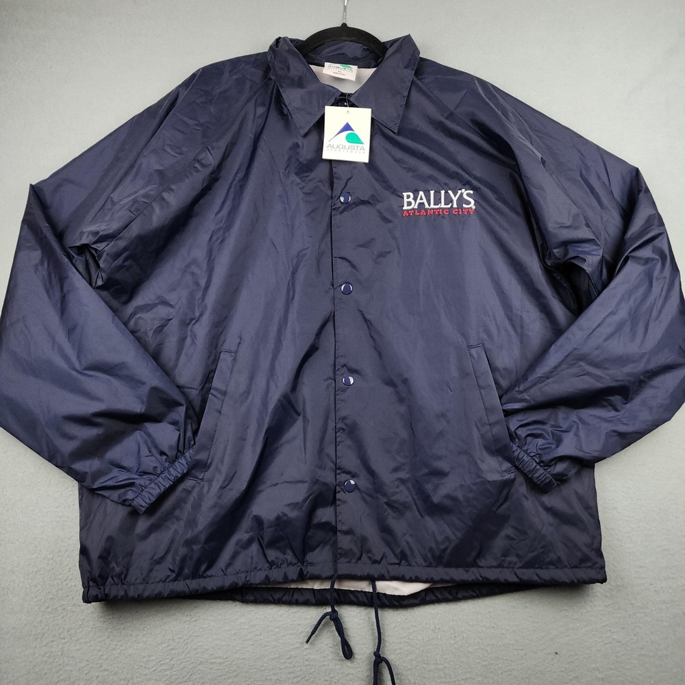 Augusta Sportswear Jacket Mens XL Blue Bally's Atlantic City Windbreaker NWT